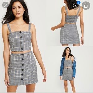 Abercrombie and Fitch Plaid Skirt and Crop Set